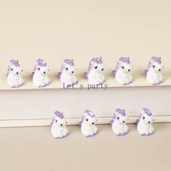 Set of 12 Colorful 3D Resin Unicorn Figurines for Miniature Terrariums and Garden Decor (12Pcs Purple)