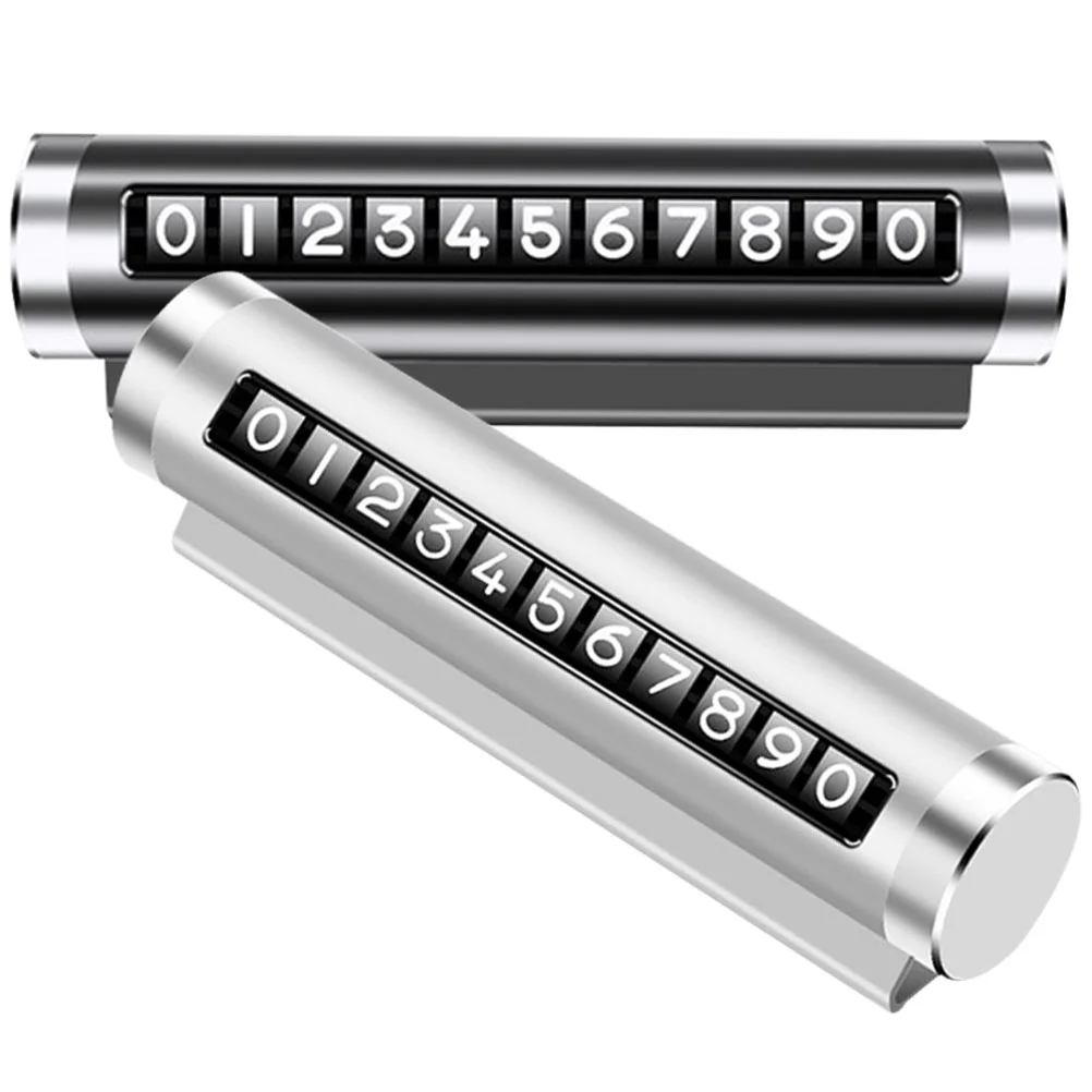 

Car Temporary Parking Card Aluminum Alloy Adjustable Car Phone Number Plate