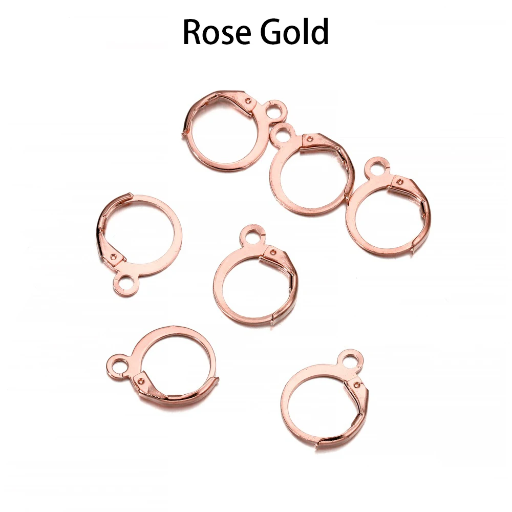 50 teile/los Gold Silber Französisch Hebel Ohrring Haken Draht Einstellungen Basis Hoops Ohrringe Für DIY Schmuck Machen Liefert Großhandel – Detail 8