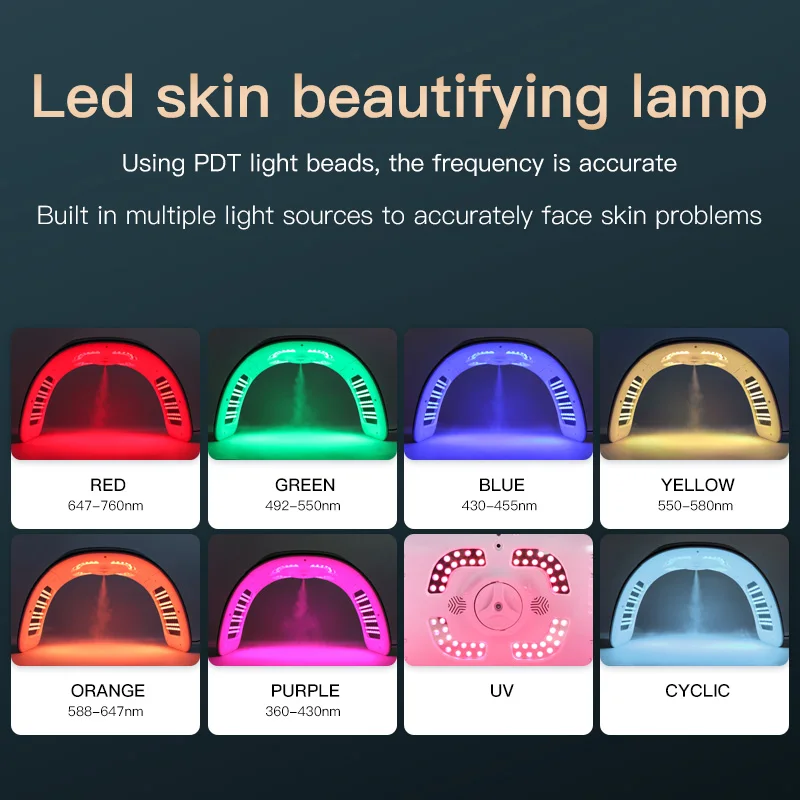 LED Light Therapy EMS Cold Spray UV Light LED Photon Face PDT Lamp Skin Whitening led facial mask led beauty lamp