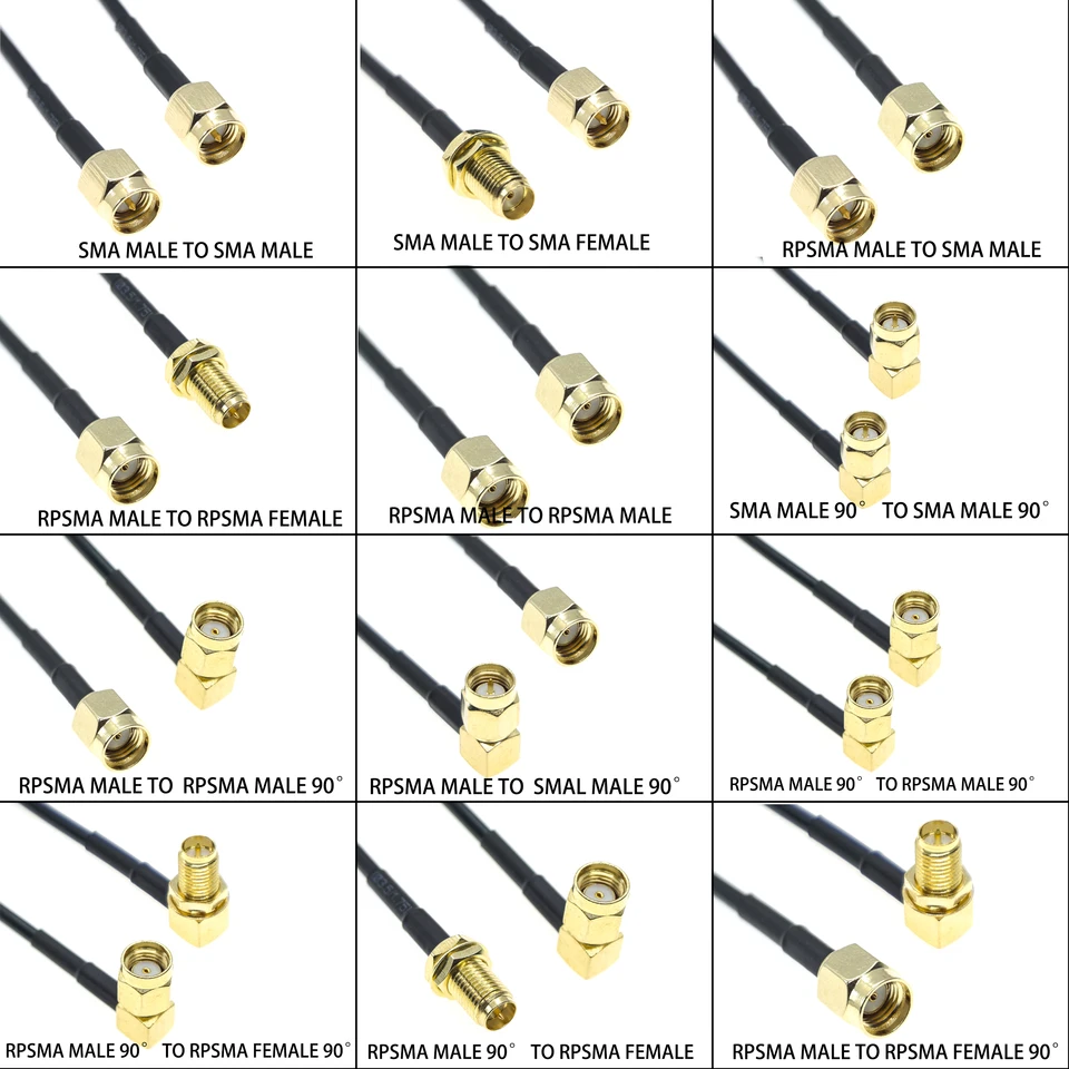 Vecys Lot De 2 Câbles Coaxiaux SMA Mâle Vers N Mâle RF De Type N 30 Cm RG402 SMA Mâle 50 Ohm à Faible Perte