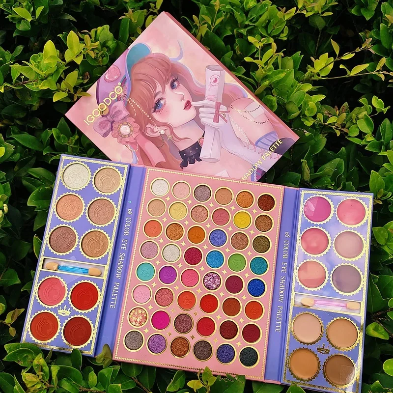 

68 Color Eyeshadow Palette Shimmer Matte Glitter Glitter Makeup Palette Stage Makeup Cos Palette for Christmas Party Beauty
