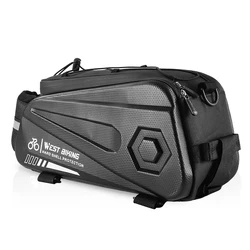 Waterproof Multifunctional Hard Shell Bicycle Trunk Bag (8.6L Black)