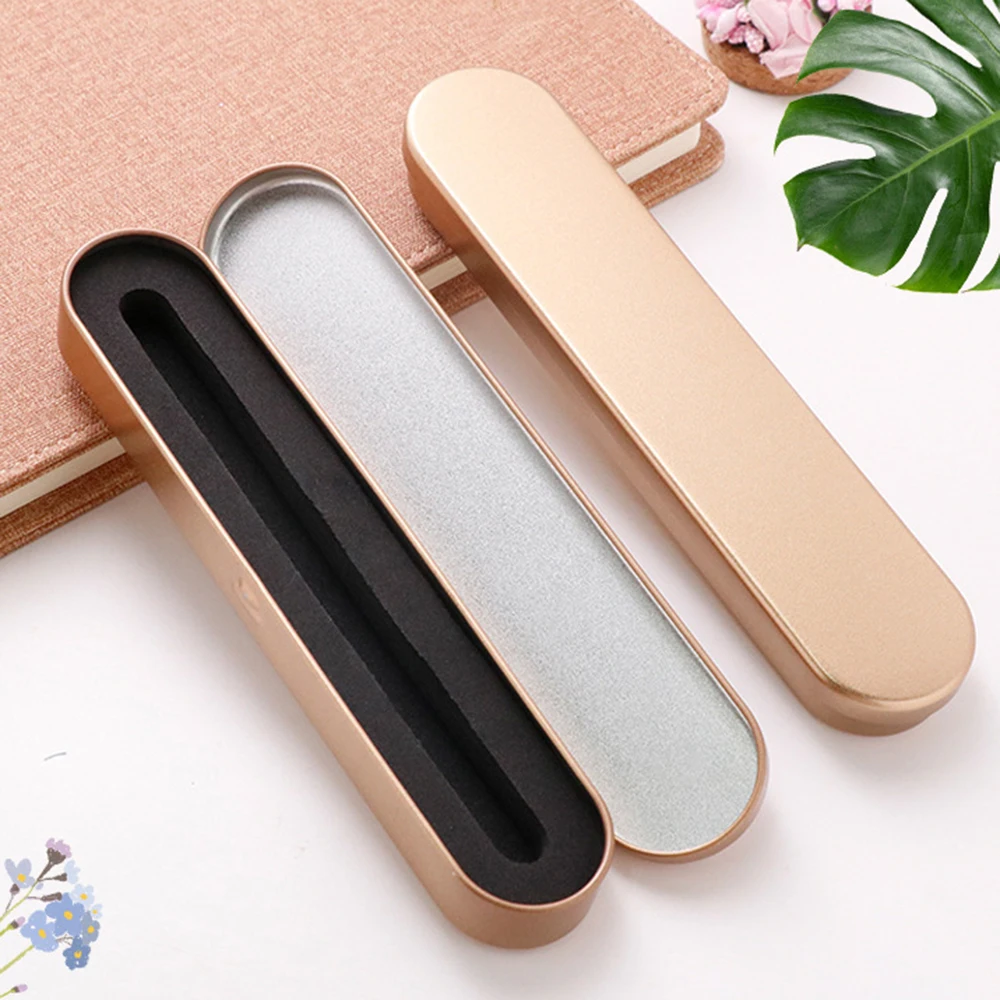 Metal Fountain Pen Box Portable Rectangle Pen Holder Pencil Case Multi-use Stationery Storage Case School Students Supplies