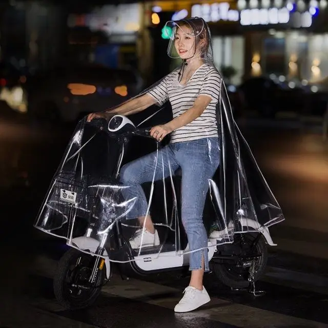 Megvastagodott, Teljesen Átlátszó Esőkabátos Elektromos Kerékpár Kerékpározás Férfi És Női Univerzális Hosszú Test Esőkabát Motorkerékpár Köpeny