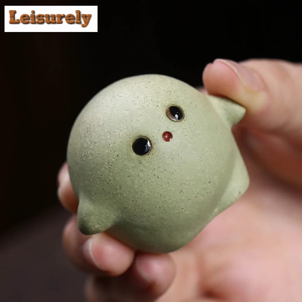 Yixing Zisha Sweet Green Rice Ball Tea Pet Elegant Fish Tank Landscaping Tea Figurine Play Toys Tea Statue Ornaments Supplies