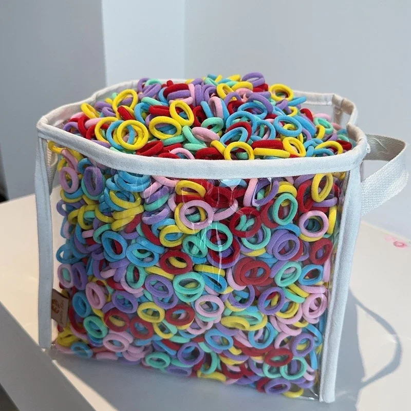 100-300PCS Women Girls Colorful Nylon Elastic Hair Bands Ponytail Hold Small Hair Tie Rubber Bands Scrunchie Hair Accessories