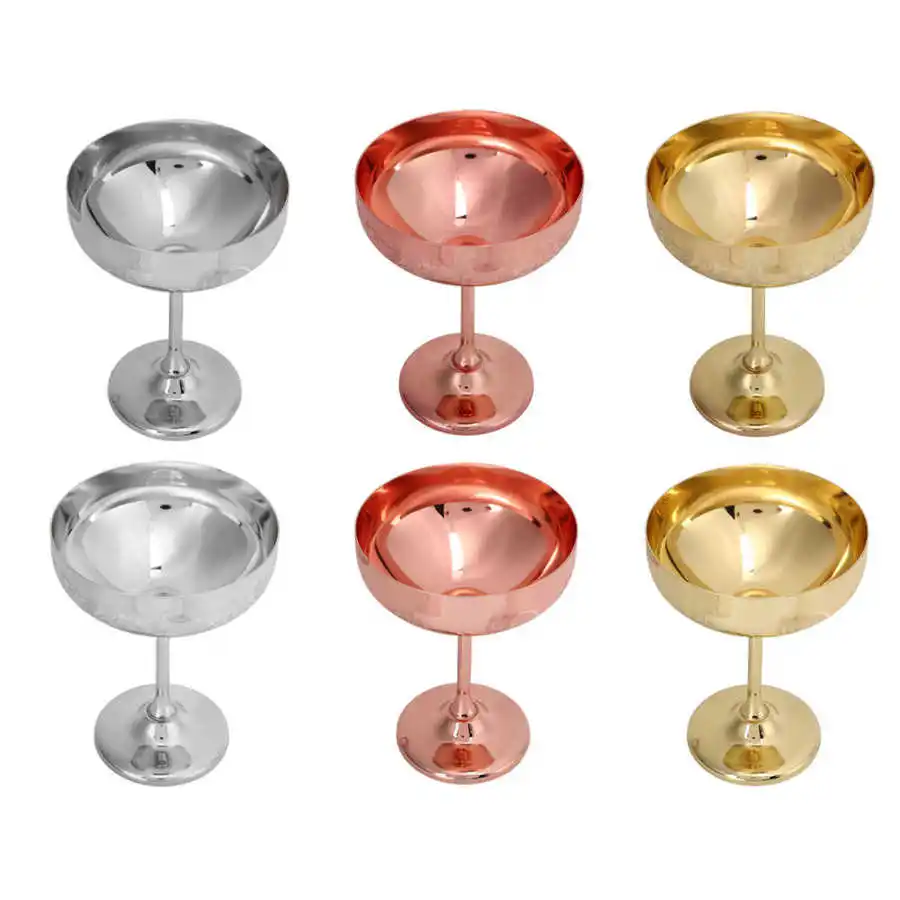 Description Picture 3 of itemMetal Glass 304 Stainless Steel Goblet Engraved Bar Party Red Wine Cup Decorative Cups