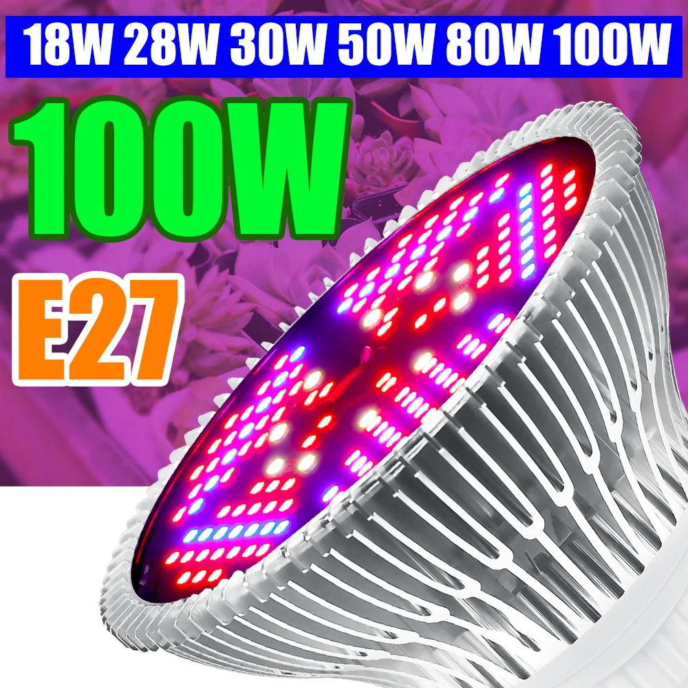 Led Plant Grow Light Lampada A Led Per Serra A Spettro Completo 2835 Hydroponics Phyto 18W 28W 30W 50W 80W 100W Piantina Di Fiori Per Interni
