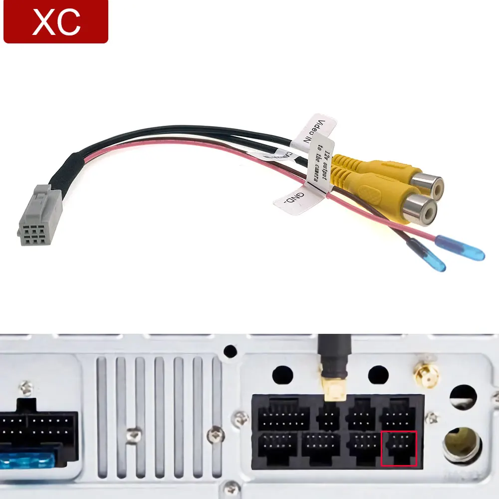 6 Pin Car Radio Unlock Front And Rear Camera RCA Wire Harness Cable ...