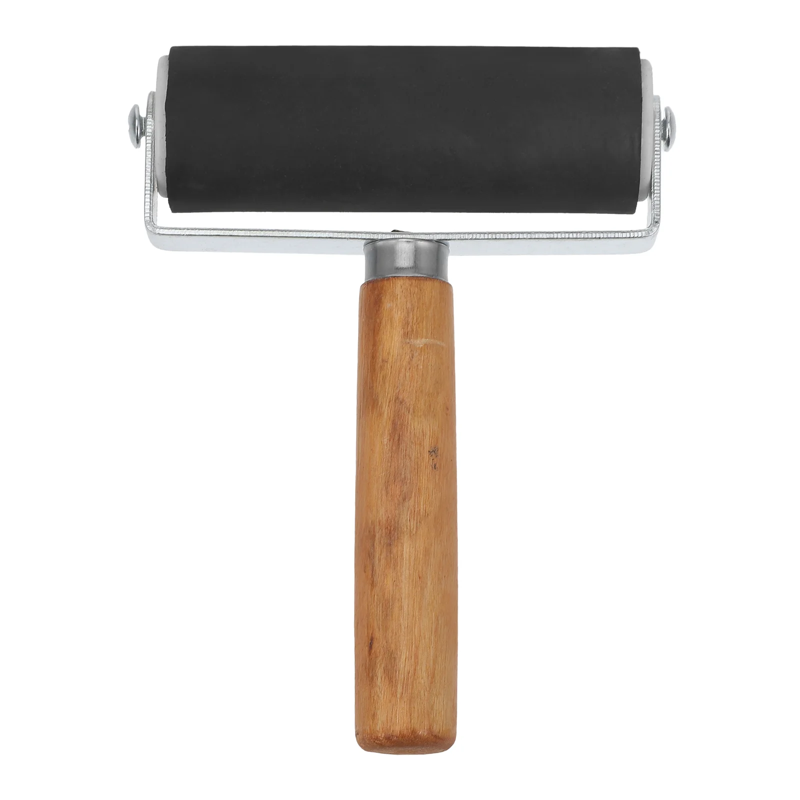 Printmaking Ink Roller Printing Wooden Handle Stamping Iron Brayer Craft Tool