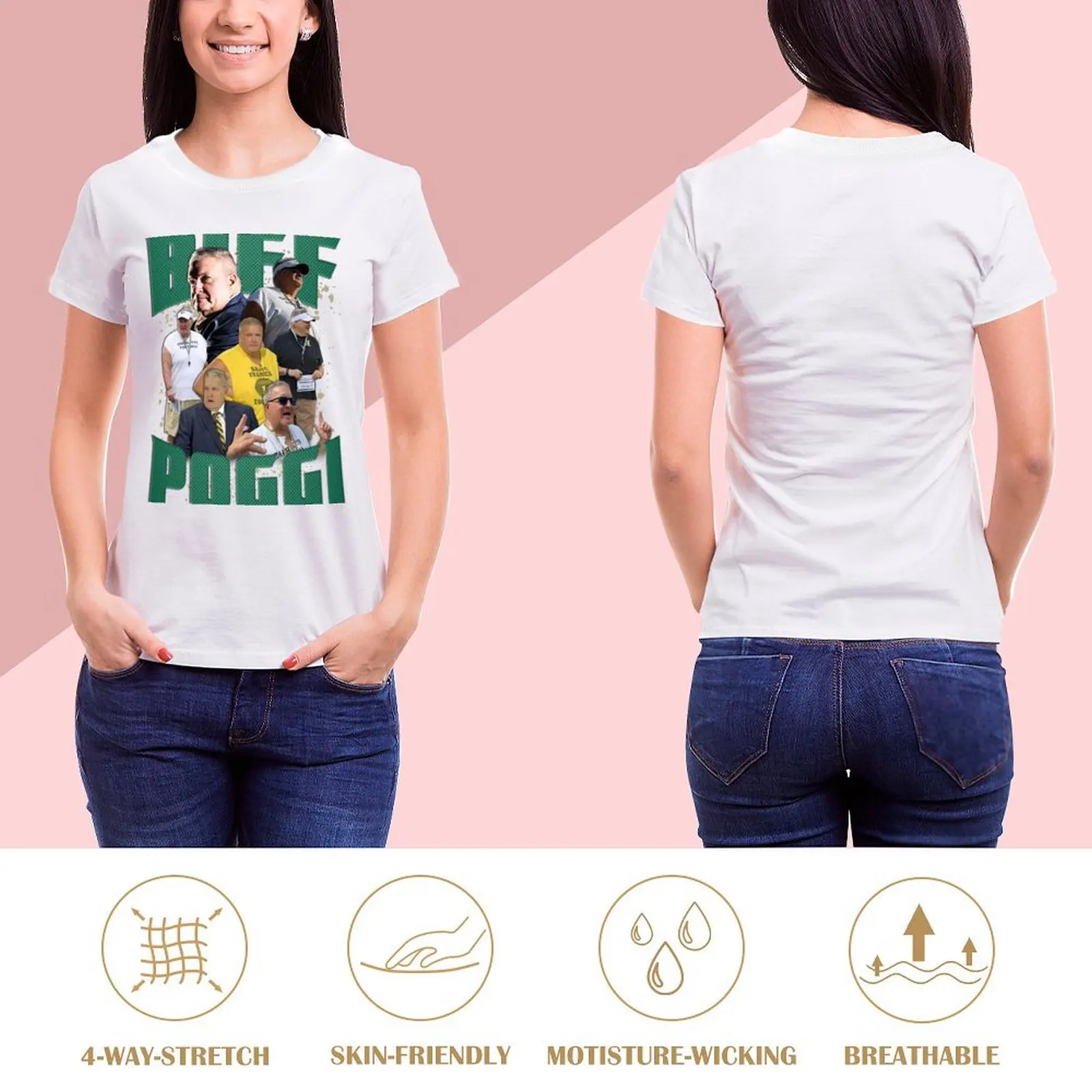 Фото Футболка Biff Poggi, футболка с коротким рукавом, летние топы, женская одежда, смешные футболки для женщин №5