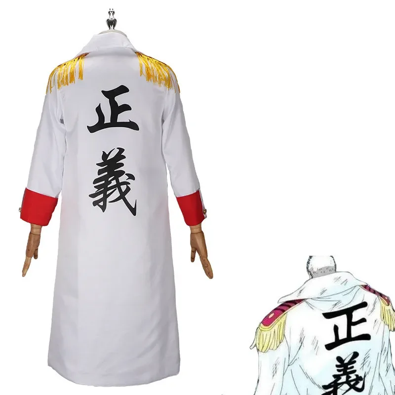 Anime One Akainu Sakazuki Costumi Cosplay Pezzo Borsalino Sengoku Halloween Coat Trench Jacket