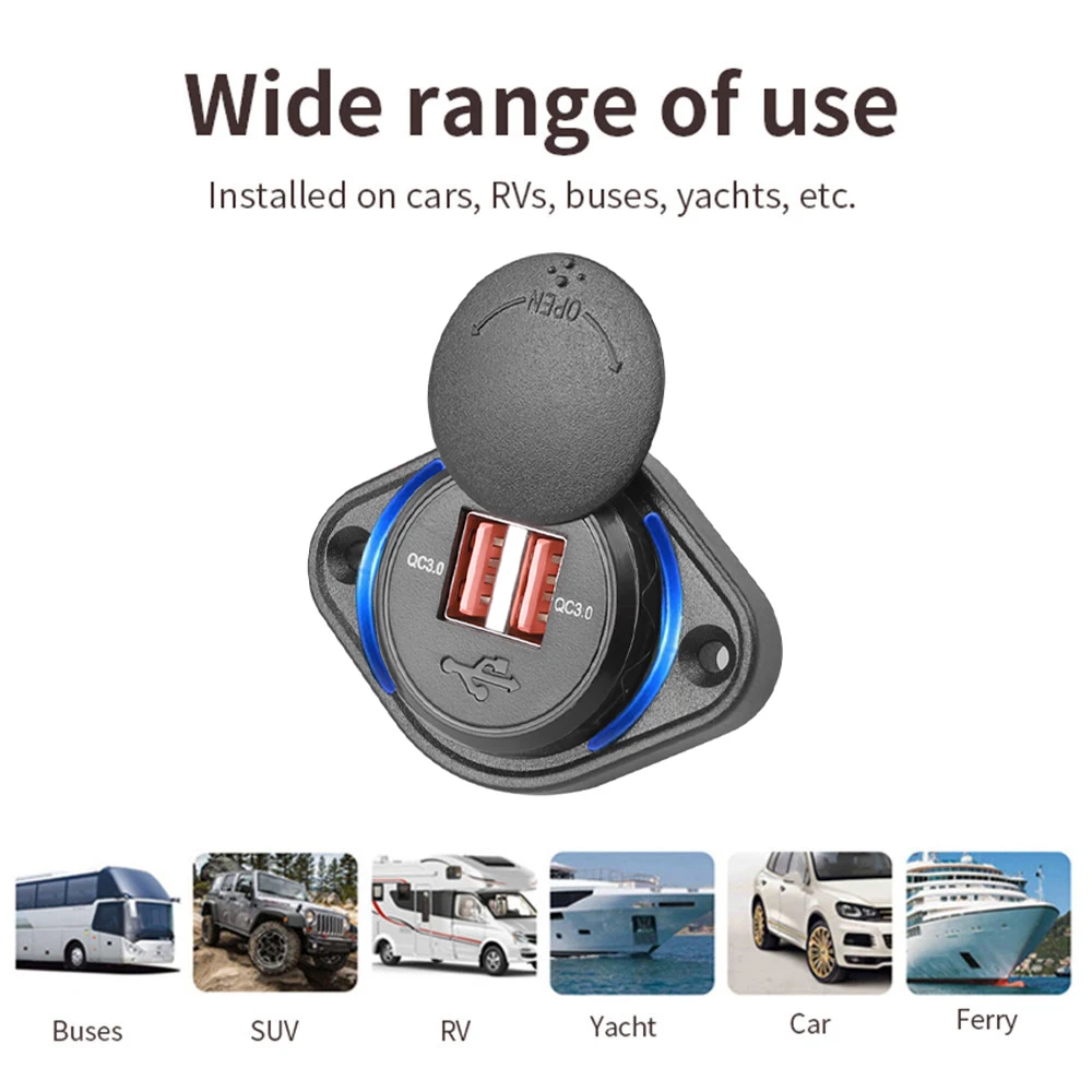̵ ĸ ִ QC 3.0  USB ,    USB , ڵ Ʈ  RV , 12V, 24V