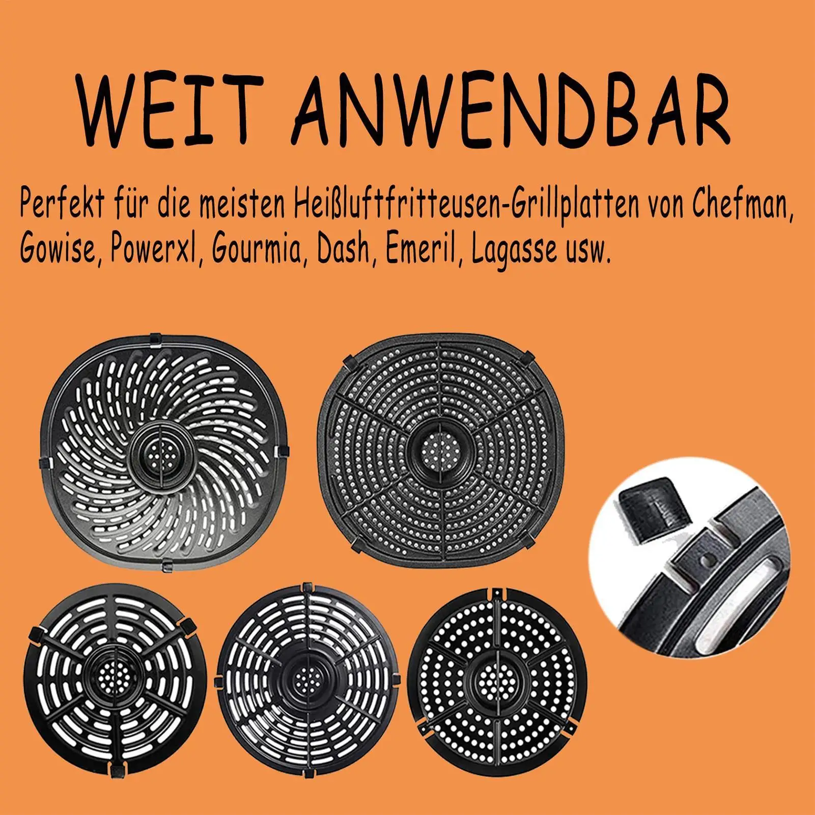 Premium Air Fryer Non-Scratch Pan Mat & Protective Bumper Set