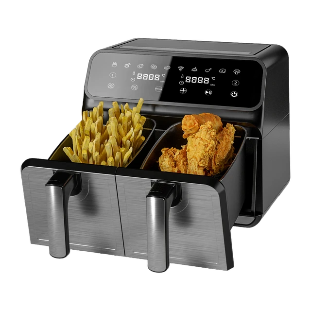 New 8L 9L Dual Basket Air Fryer with Two Cooking Zones Separate control Air  fryer Oven - AliExpress