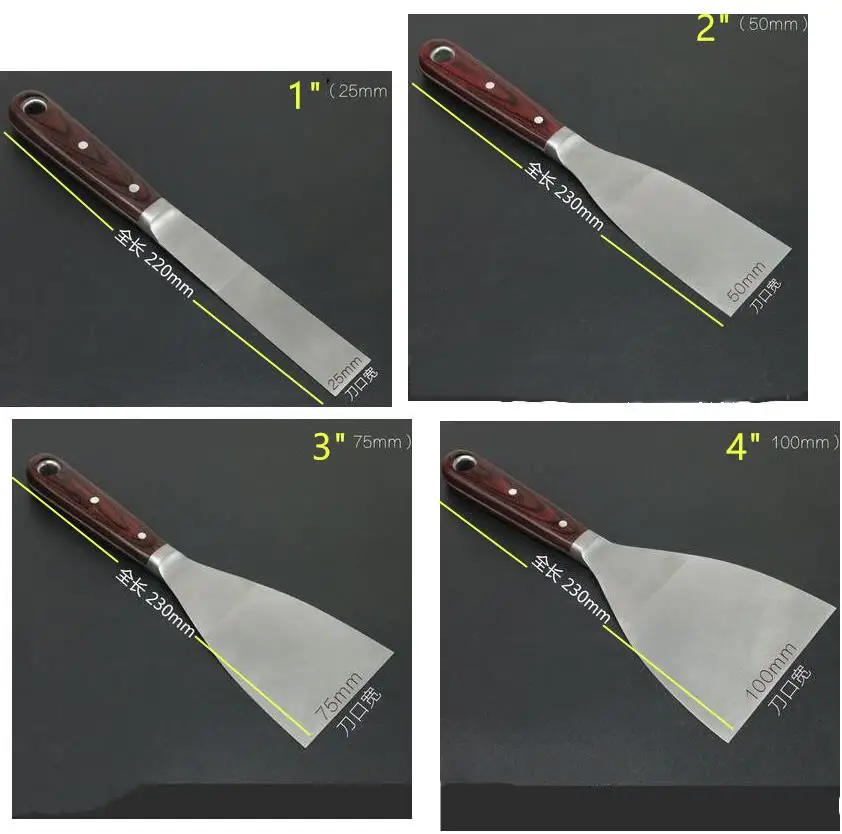 Stainless Steel Putty Scraper Knife Tiling Wall Plastering Trowel Blade Shovel Drywall Hand Construction Tools putty knife scraper drywall spatula wall scraper paint scraper bricklaying trowel square notched trowel