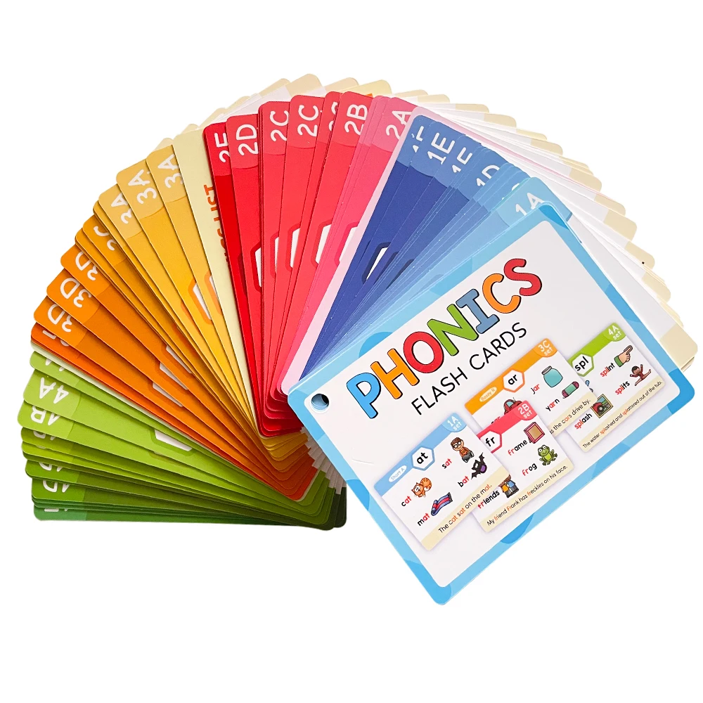 65Pcs Phonics Flashcards Set 20 Phonic Stages Cards Learn to Read for Kids Kindergarten Primary School Learning Aids Montessori 3