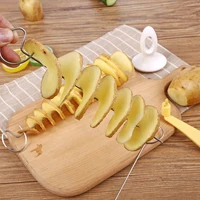 6pcs/set Stainless Steel Plastic Rotate Potato Slicer Twisted Potato Spiral Slice Cutter Creative Vegetable Tool Kitchen Gadgets 2