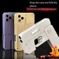 Folding mobile phone simulation toy gun 15 shell soft bomb troll convenient small gun model 1