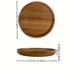 Premium Japanese Solid Wood Tray - Multi-Size High-Value Fruit and Snack Plate Wholesale - 6 Inches (Round shape  S)