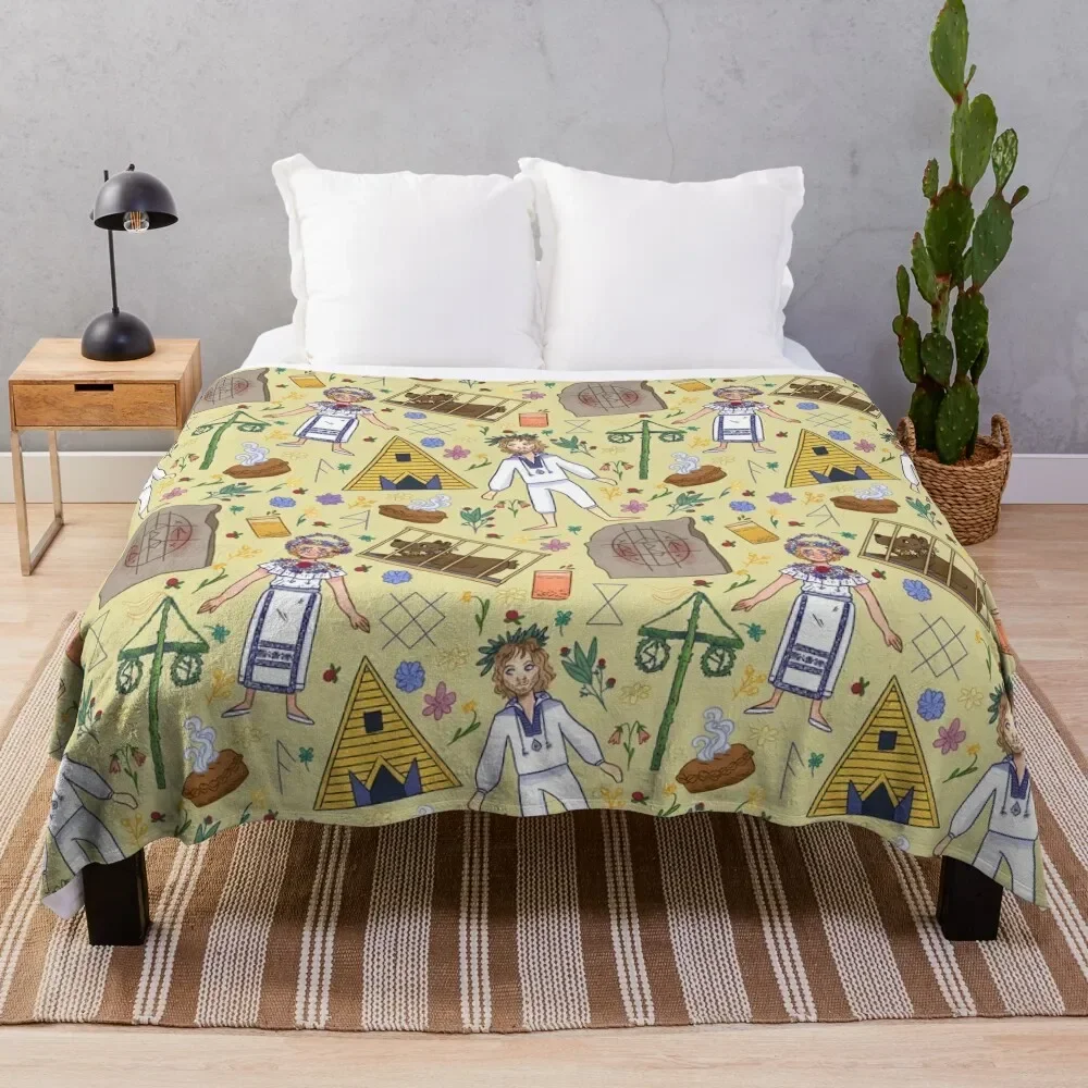 

Midsommar Pattern #1 Throw Blanket Soft Polar Giant Sofa Blankets