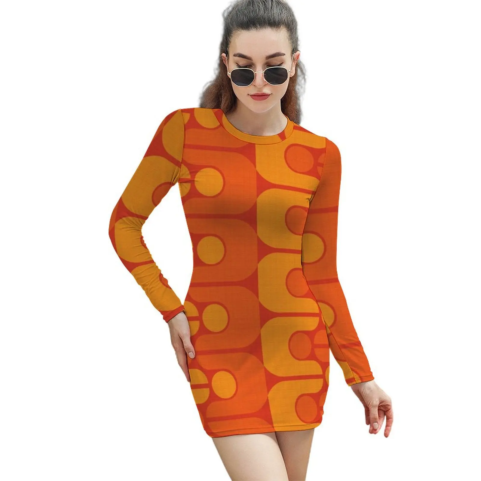 

Golden Oldie Long-Sleeved Sheath Dress summer woman dress 2024 Cocktail of dresses women's fashion dresses long sleeve dresses