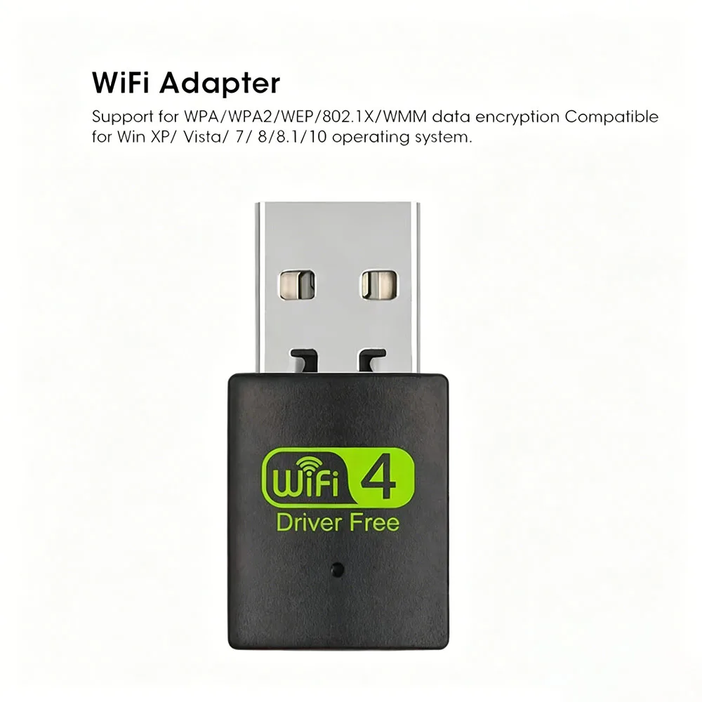 300Mbps USB WiFi 어댑터 802.11n 무선 네트워크 카드 Windows 노트북 데스크탑 PC용 WiFi 수신기 WPA/WPA2 WiFi4 드라이버 무료