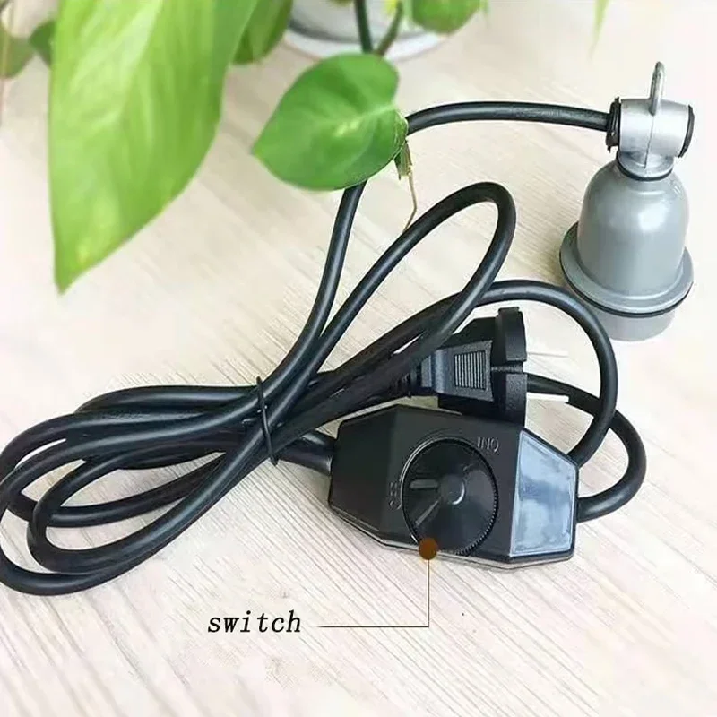 E27 Pet Heating Lamp Holder Waterproof Heating Lamp Holder Ceramic Socket With Switch Reptile Lighting Accessories For Lizards