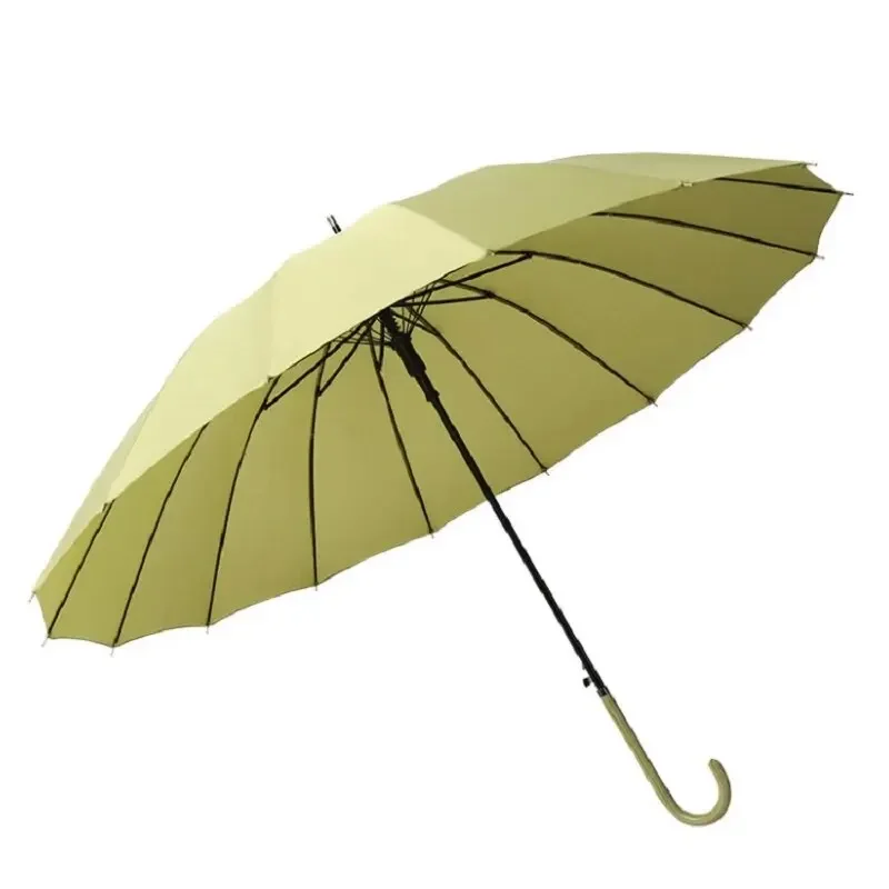 Japanese Long Handled Umbrella Ins for Both Sunny and Rainy Use, Black Glue Large Size Storm Resistant 16 Bone Automatic Waterpr