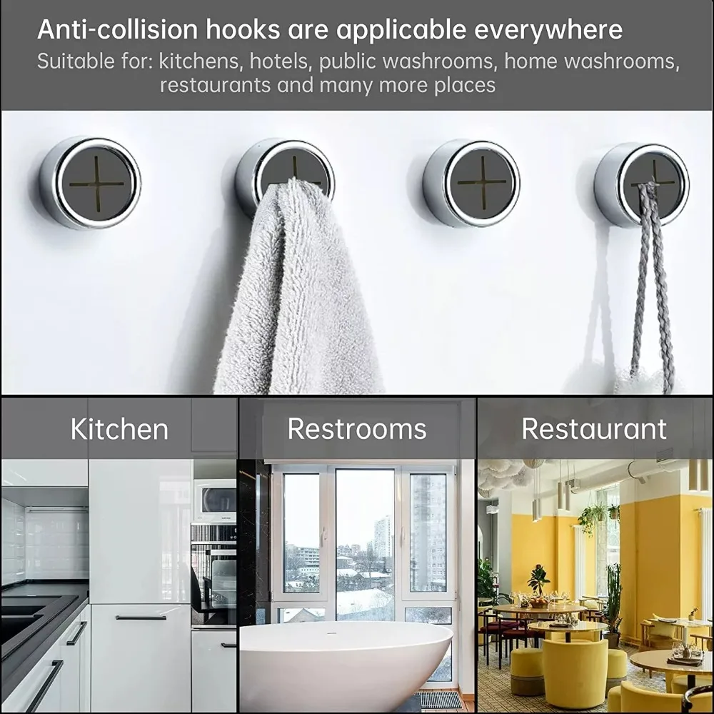 Durable Self Adhesive Hook Wall Mount Push In Tea Towel Holder No-punch Towel Holder Home