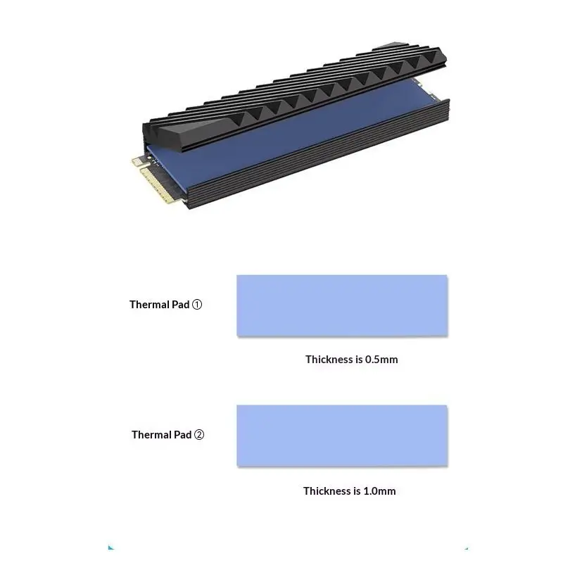 *M.2 SSD 히트싱크 냉각 하드 드라이브 2280 NVME NGFF SSD 냉각 알루미늄 쿨러 라디에이터 W 마더보드용 열 실리콘 패드