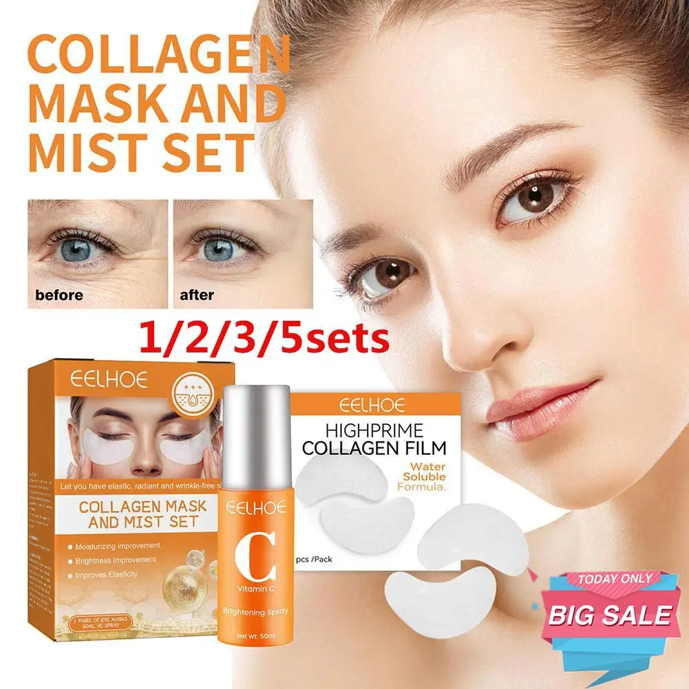 

Highprime Collagen Film & Mist Kit, Dermance Korea Highprime Collagen Soluble Eye Mask And Spray 1/2/3/5sets