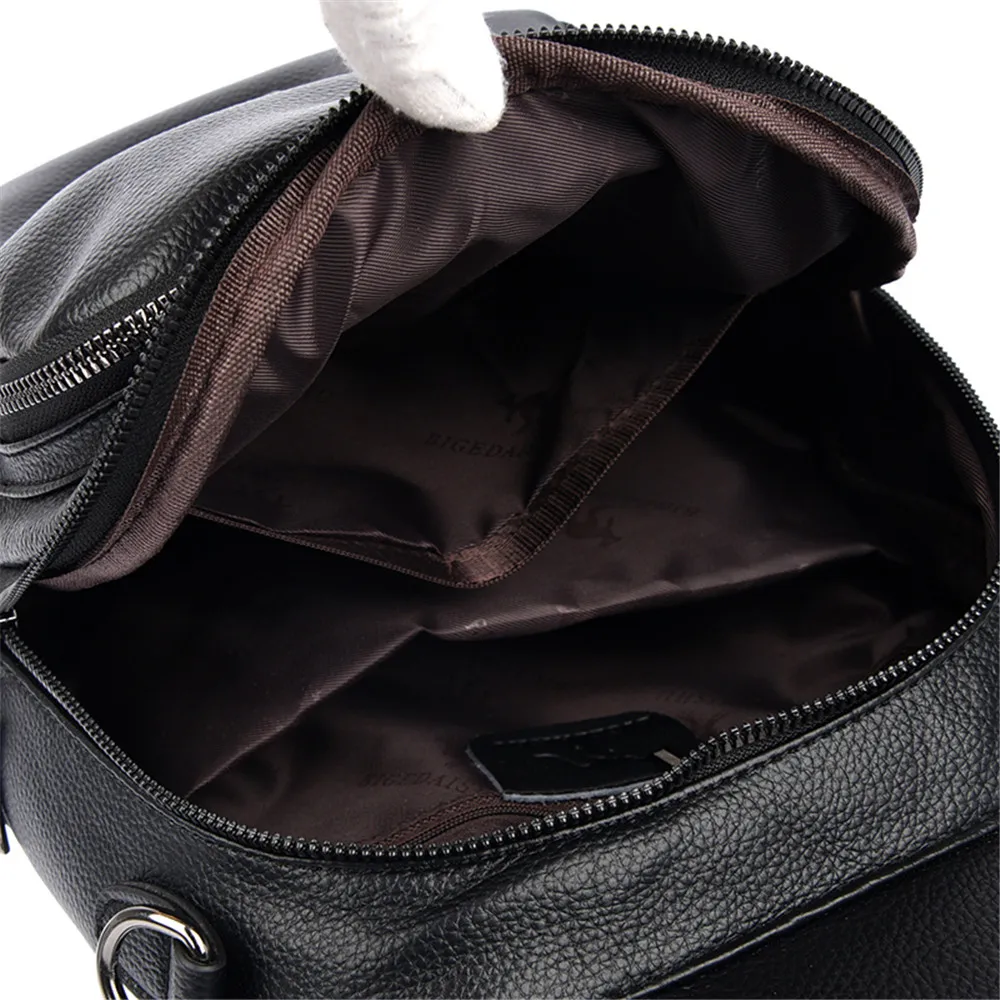 Fashion Lock Women Backpack Designer High Quality Leather Women School Bags Multifunction Large Capacity Travel Backpack Mochila 5