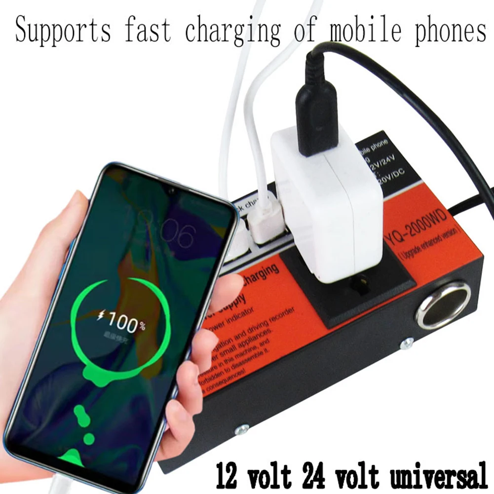 

Car Converter Power Inverter 1500W DC12V/24V To DC110V/220V Converter Trip 4USB Multiple Protections