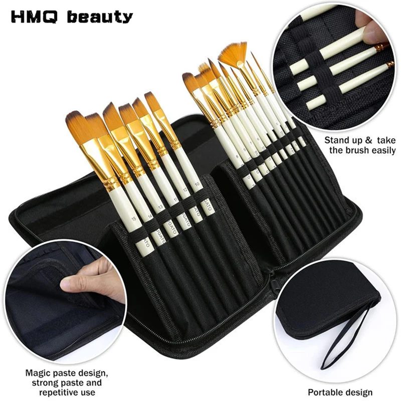 15/23 ثقوب فرشاة للمكياج حقيبة التخزين المحمولة سعة كبيرة للطي القلم قلم الحواجب المنظم العرض العمودي أكياس التجميل