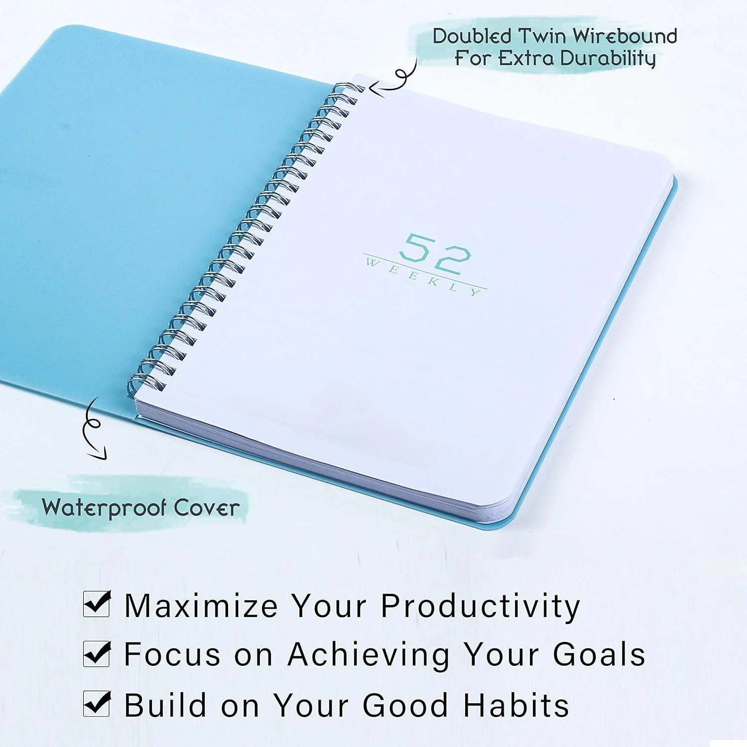 52-Week Weekly Planner To Do List Notebook Habit Tracker Spiral Goals/Work loose leaf notebook
