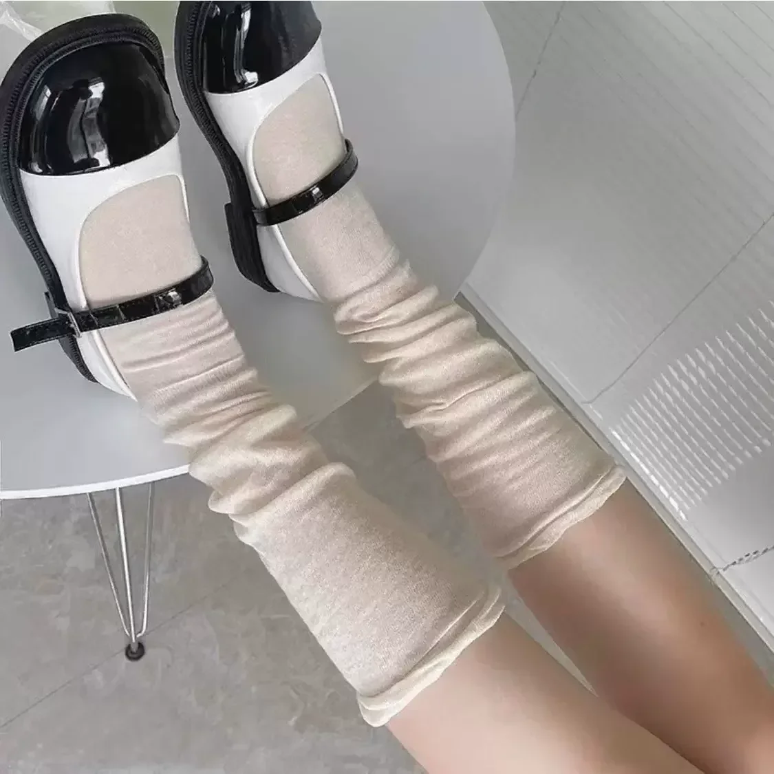 여성용 블랙 화이트 스타킹, 소녀 허벅지 하이 롱 양말, JK 일본 레깅스, 얇고 느슨한 의상, 달콤한 발레 양말, 여름