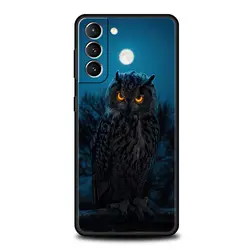 Black Cartoon Owl & Girl Design Phone Case - Lovely Gift Cover - Samsung S20 FE (A2)