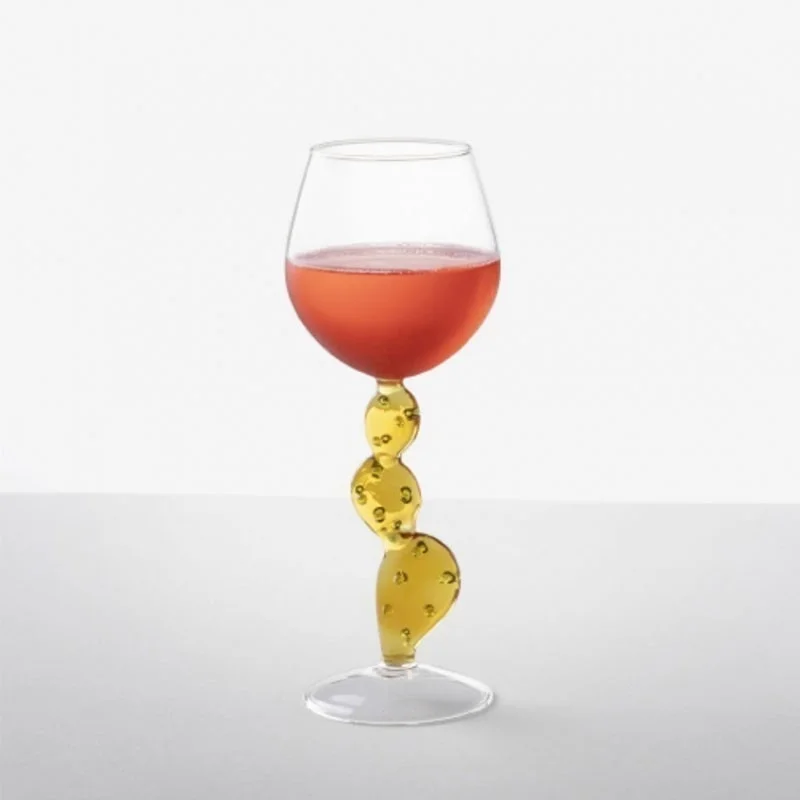 Glass Drinkware Italian Design Crystal Cactus Glass Handmade Red Wine Tumbler Wedding Gifts Champagne Cocktail Bordeaux Cup