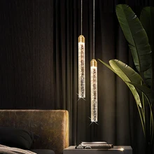 

Nordic Crystal Pendant Lights Design Kitchen Bedroom Hallway Linear Ceiling Lights Daylight Lampara Indoor Lighting JW1017