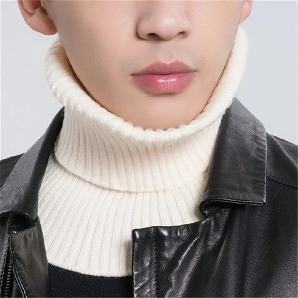 Coring Wool Detachable Scarf Solid Color Apparel Accessories Men Fake Collar Scarf Knitted False Collar Neck Sleeve