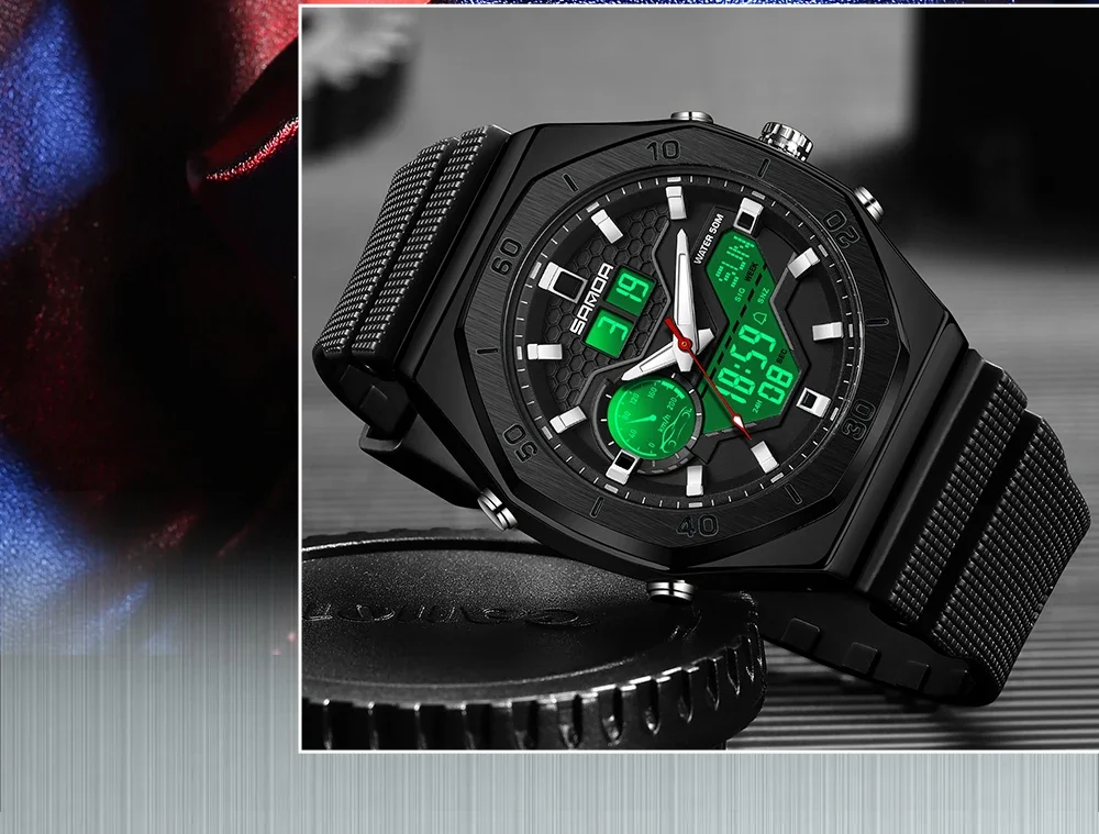 BE THE SUN デイノ SANDA Digital LED Watch Men Military Sport Quartz Wristwatch