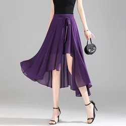 Elegant Irregular Chiffon A - Line Maxi Skirt - Summer Fashion Collection - XXXL (PURPLE)