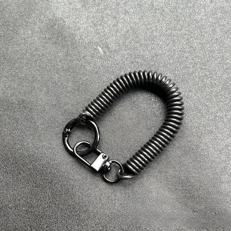 Lobster Clasp ID Card Holder Lanyard Keyring Anti-lost Wristlet Spring Rope Retractable Keychain Mobile Phone Chain