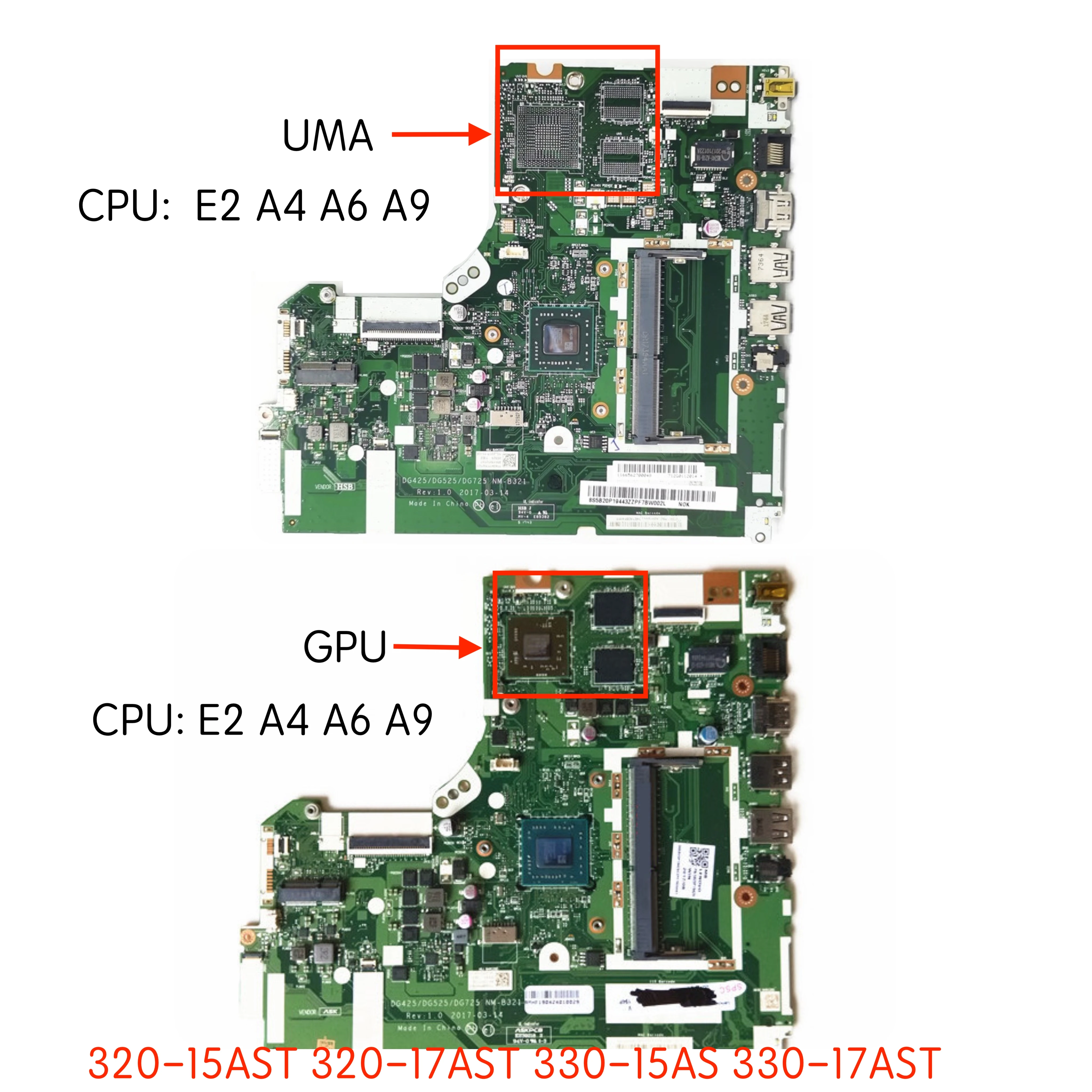 

DG425 DG525 DG725 NM-B321For Lenovo Ideapad Nec 320-15AST 320-17AST 330-15ASt 330-17AST 320-14AST 330-14AST Laptop Motherboard