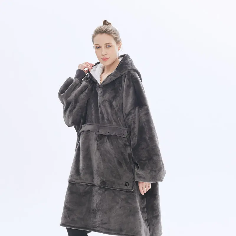 

Hooded slacker blanket, electric clothing USB charging constant temperature heating clothing heating in winter heating European