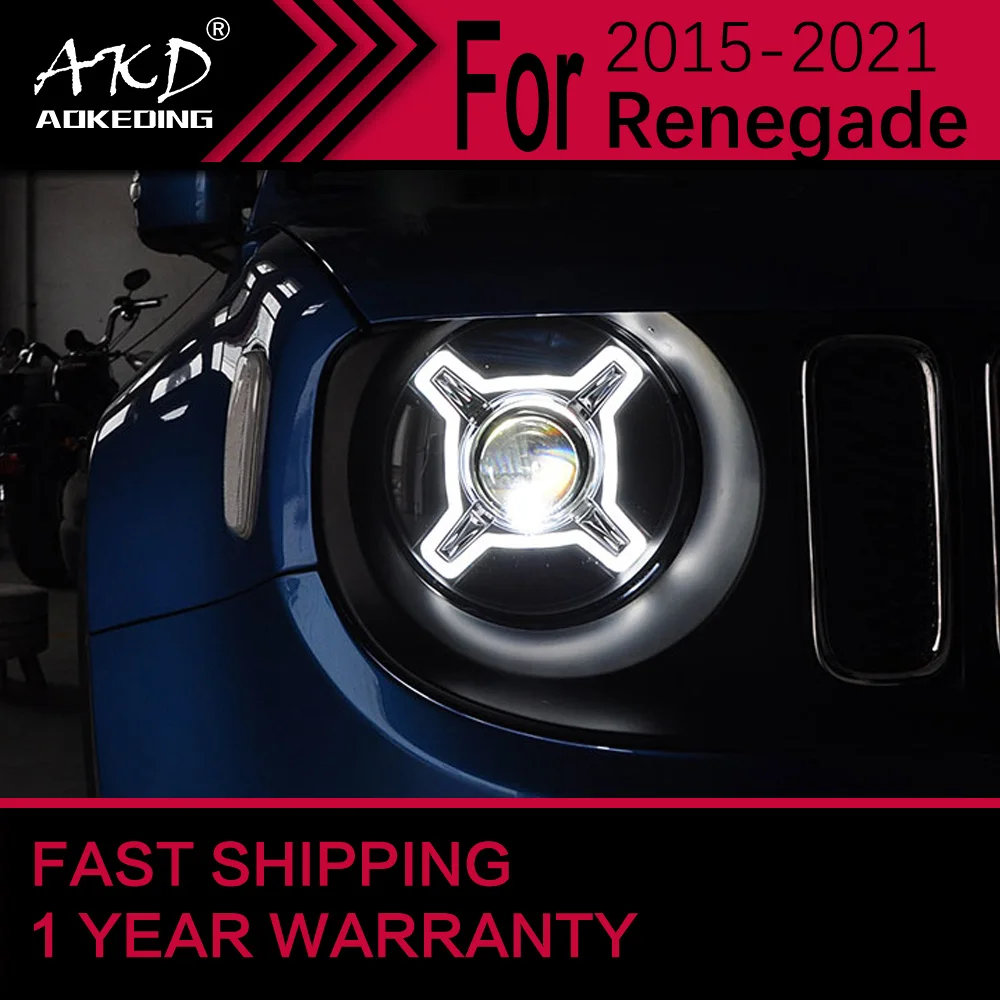 

Car Lights for Jeep Renegade LED Headlight 2015-2019 Renegade Head Lamp Drl Projector Lens Automotive