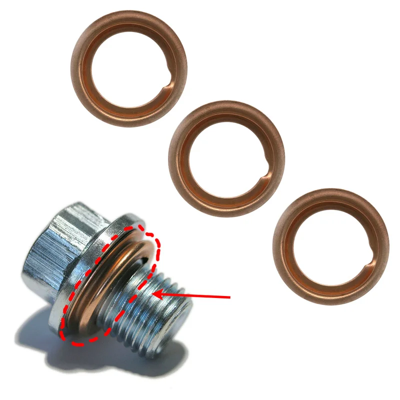 Oil Drain Plug 5pcs Car Engine Oil Drain Plug Gaskets Copper Colored Oil Drain Plugs Crush Washers Gaskets Rings For Nissan Infiniti