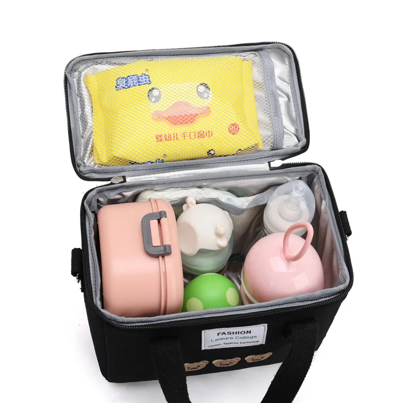 Newborn Baby Care Diaper Bag Mummy Shoulder Bag Embroidery Quilted Stroller Diaper Storage Organizer Large Handbags 2